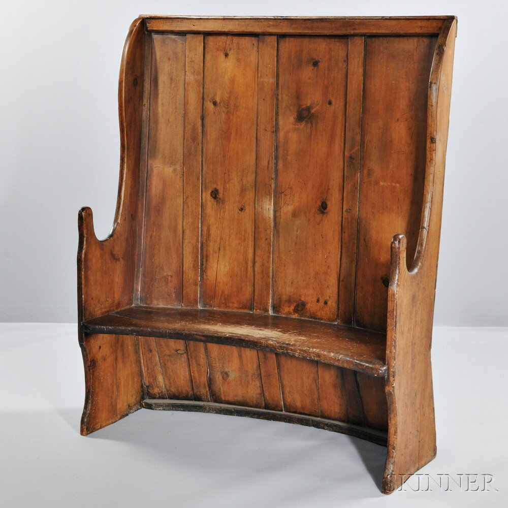 Appraisal: Pine Settle England or Wales early th century paneled back