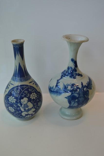 Appraisal: TWO CHINESE BLUE AND WHITE VASES ONE CHIPPED