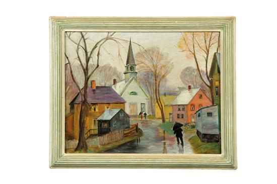 Appraisal: 'RAINY DAY IN VERMONT'' AMERICAN SCHOOL TH CENTURY Oil on