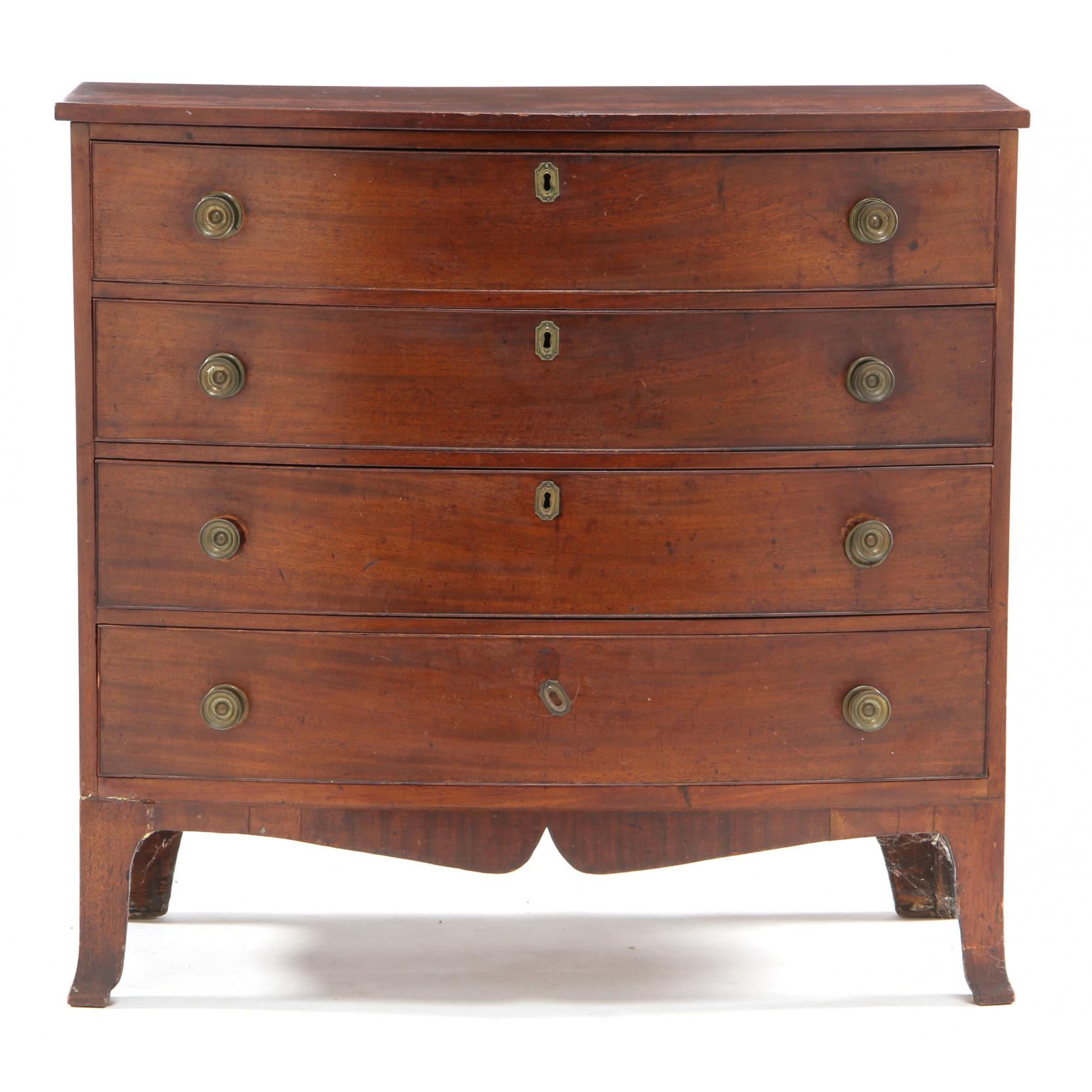 Appraisal: New England Federal Bowfront Chest of Drawers early th century