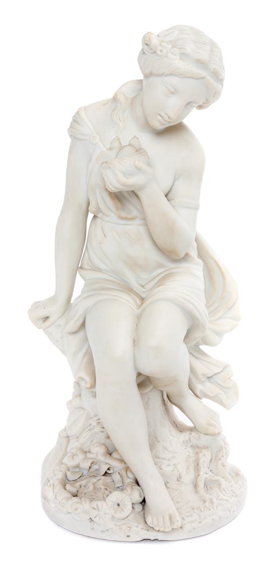 Appraisal: Sale Lot A Parian Ware Figure depicting a seated maiden