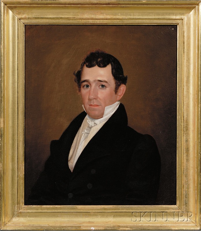 Appraisal: American School th Century Portrait of a Gentleman Unsigned Oil