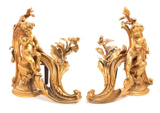 Appraisal: Sale Lot A Pair of Louis XV Style Gilt Bronze