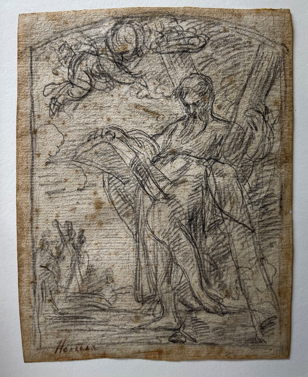 Appraisal: HERRERA Francisco Spanish - ''St Andrew'' Pencil om Laid Paper