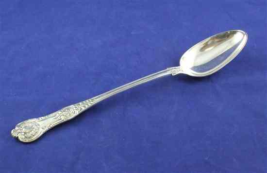 Appraisal: A William IV silver Queens pattern basting spoon with engraved