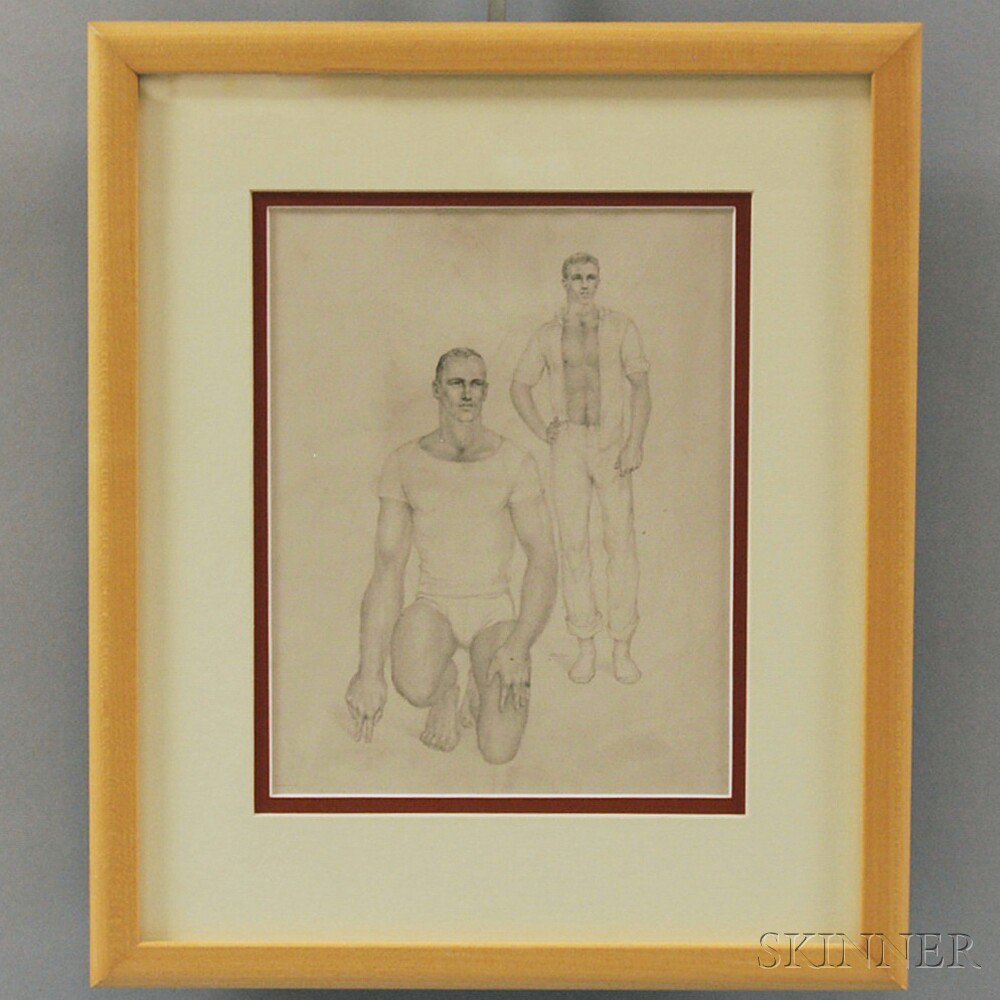 Appraisal: John B Lear Jr American - Portrait of Two Men