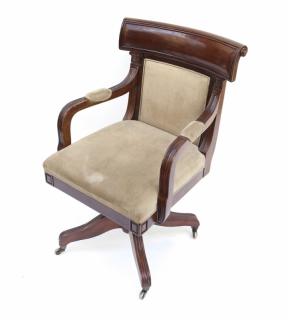 Appraisal: Mahogany Regency Style Swivel Chair Mahogany Regency style swivel office