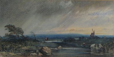 Appraisal: Attributed to Joseph William Allen - Landscape with figure and