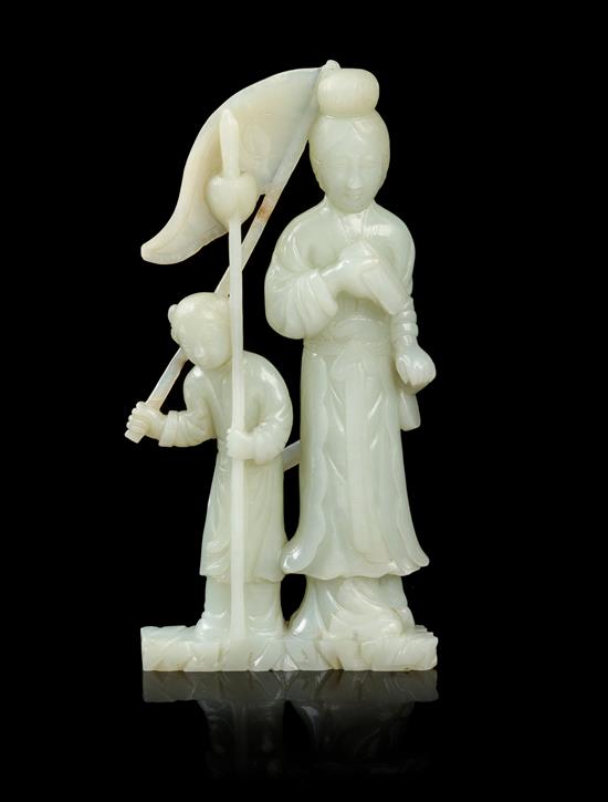 Appraisal: Sale Lot A Chinese Jade Figural Group th century of