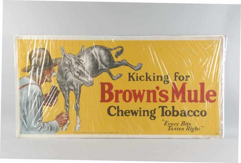 Appraisal: Linen Kicking for Brown's Mule Tobacco Poster Description Made by