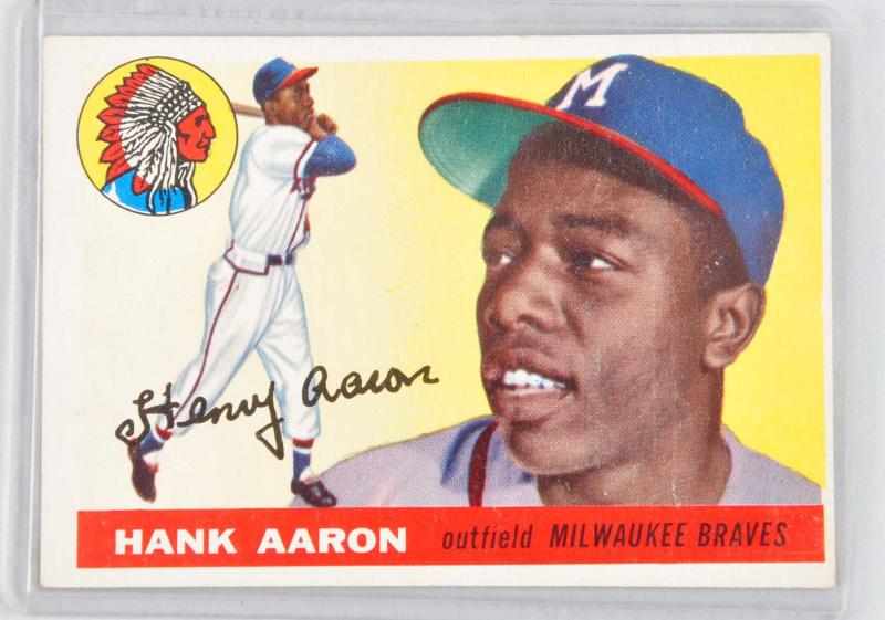 Appraisal: Topps Henry Aaron Baseball Card Description No in a series