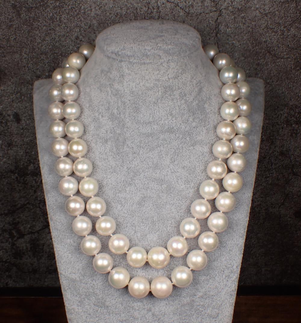 Appraisal: DOUBLE STRAND AUSTRALIAN SOUTH SEA PEARL NECKLACE having a strand