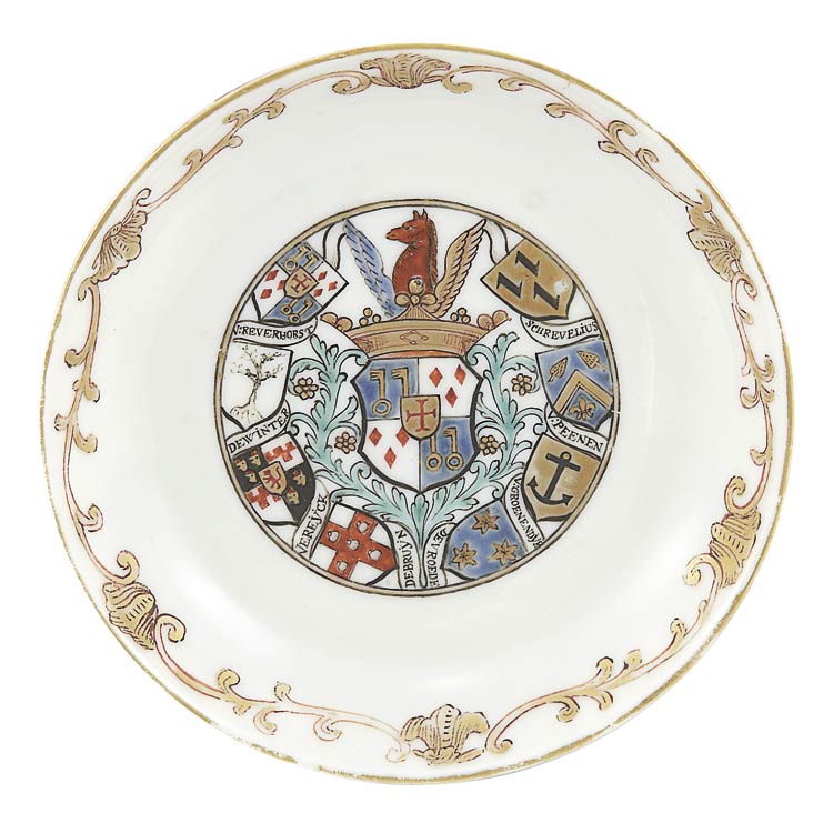 Appraisal: Chinese Export Armorial Porcelain Dish Circa Centering the arms of