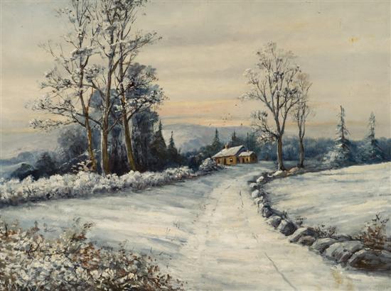 Appraisal: Matzow Frederick Am - A winter landscape with a house