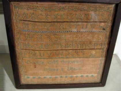 Appraisal: Needlework sampler by louisa m ordway aged years Note on