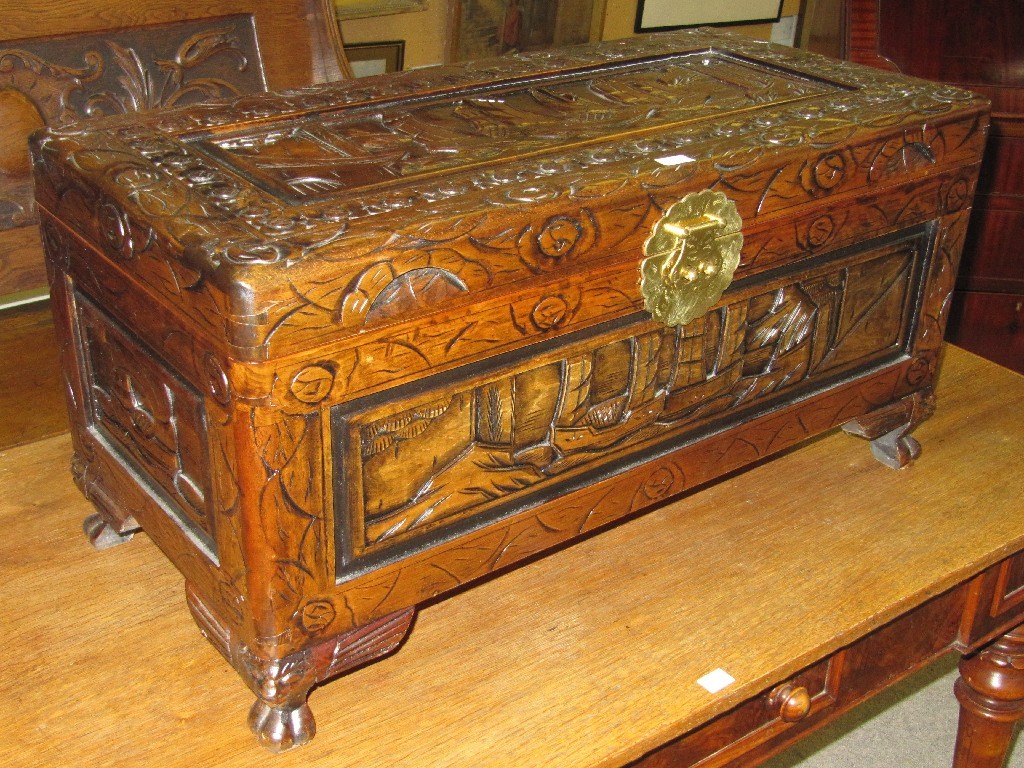 Appraisal: Chinese blanket chest with brass hinge