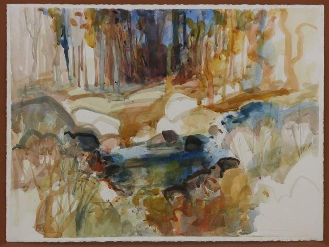 Appraisal: Framed watercolor painting on paper Abstract Landscape signed lower right