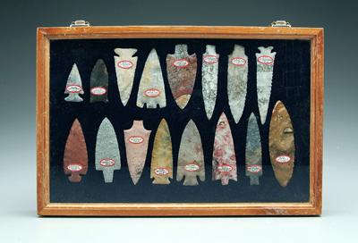 Appraisal: finely worked projectile points various materials including flint chert and