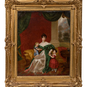 Appraisal: British School th Century Portrait of a Mother with Two