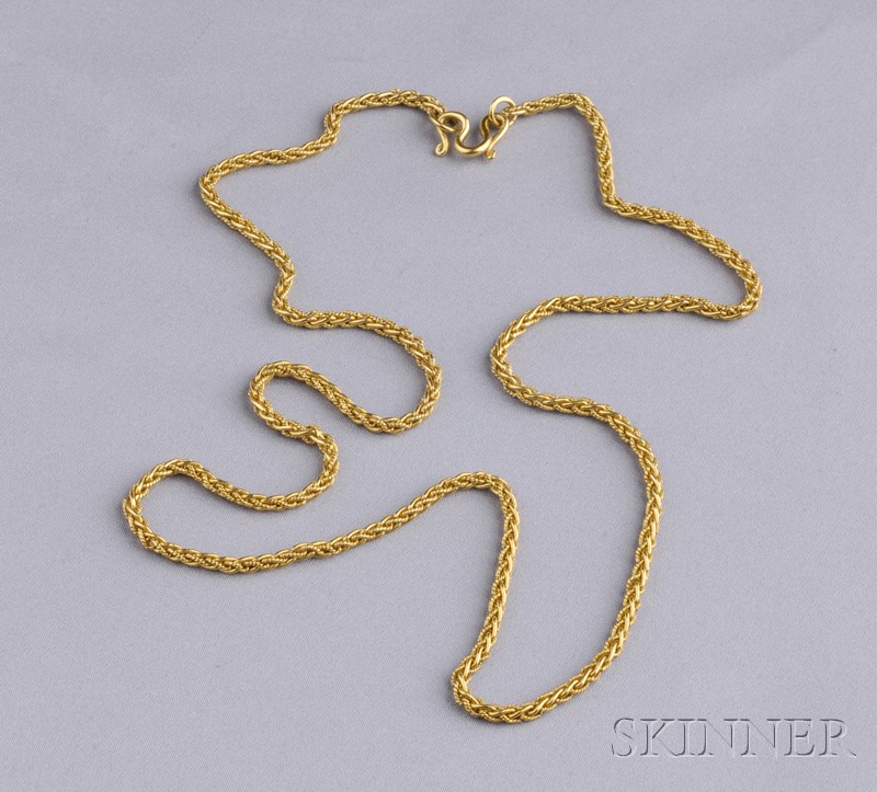 Appraisal: High Karat Gold Chain of finely woven braided and polished