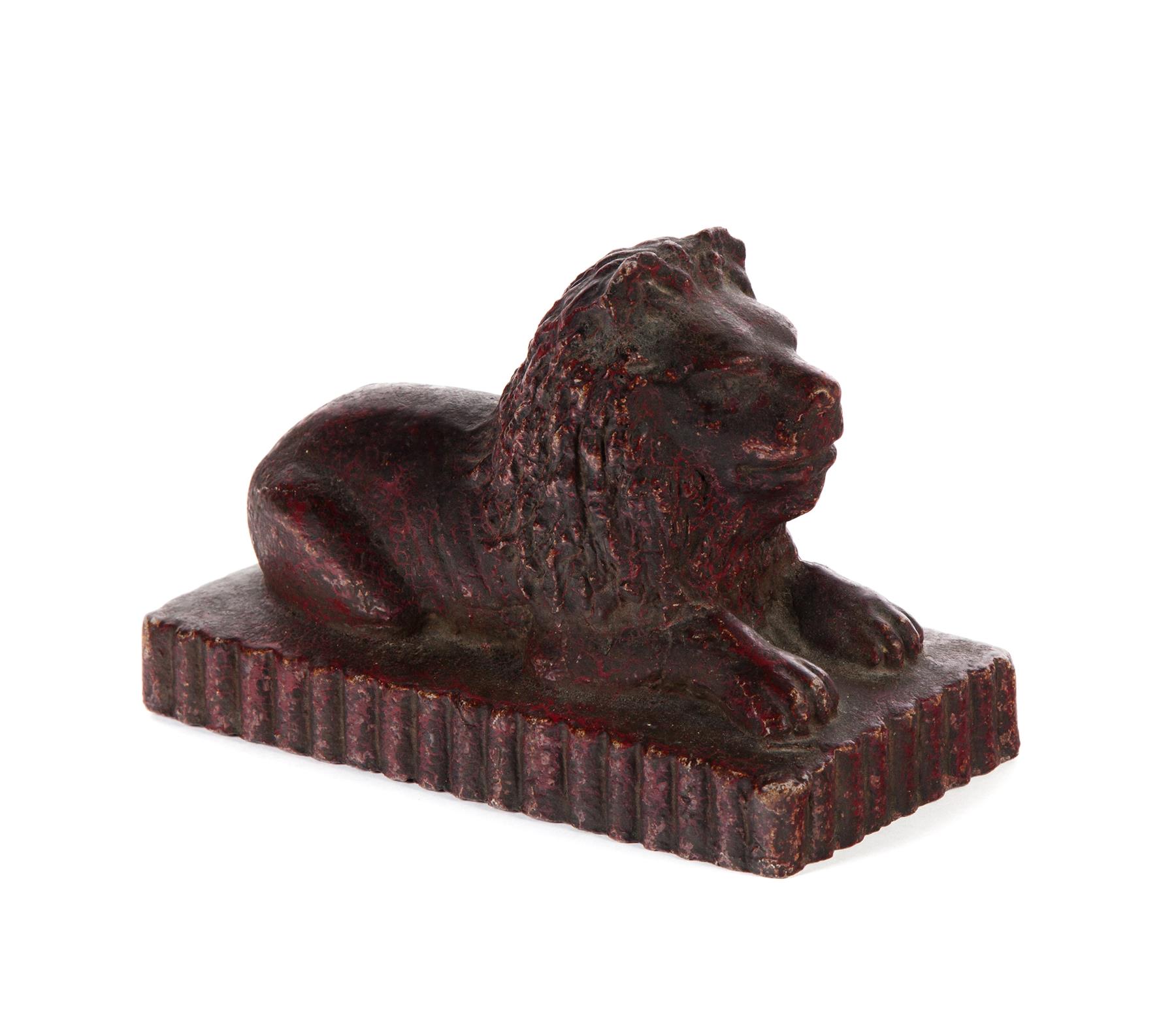 Appraisal: SEWERTILE LION Probably Ohio late th century Reclining lion on