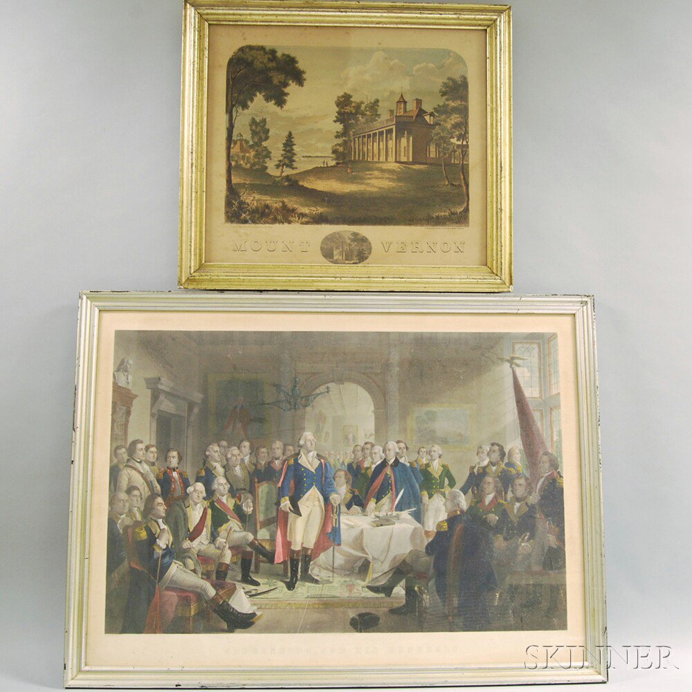 Appraisal: Two Framed George Washington-related Prints a chromolithograph view of Mount