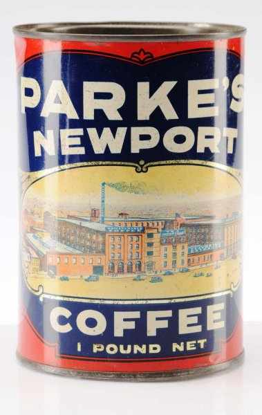 Appraisal: Parke s Newport -Pound Coffee Tin Description Manufactured by L