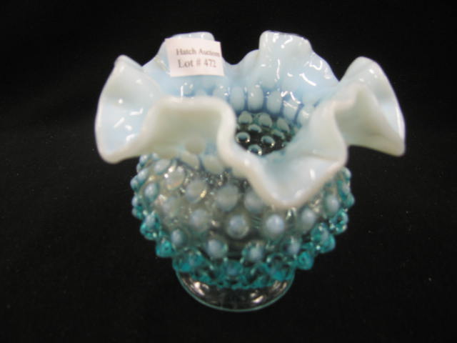 Appraisal: Blue Hobnail Opalescent Glass Vase