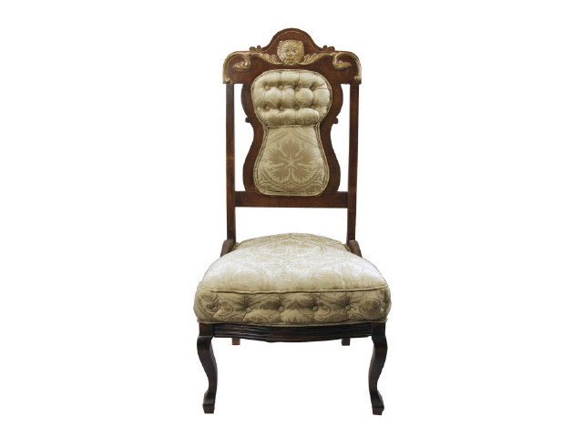 Appraisal: Fine Victorian Mahogany parlor chair with applied lion and scroll