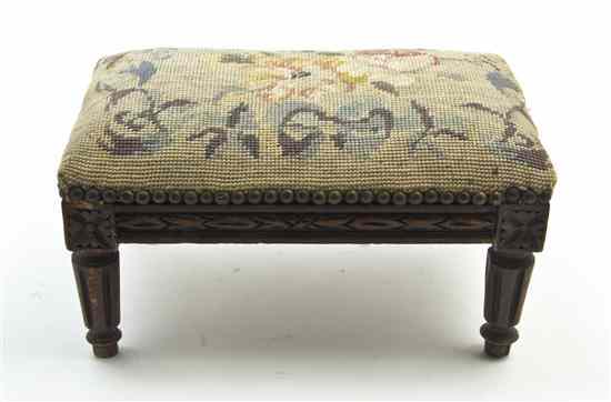 Appraisal: A Louis XVI Style Tabouret having a rectangular needlepoint upholstered