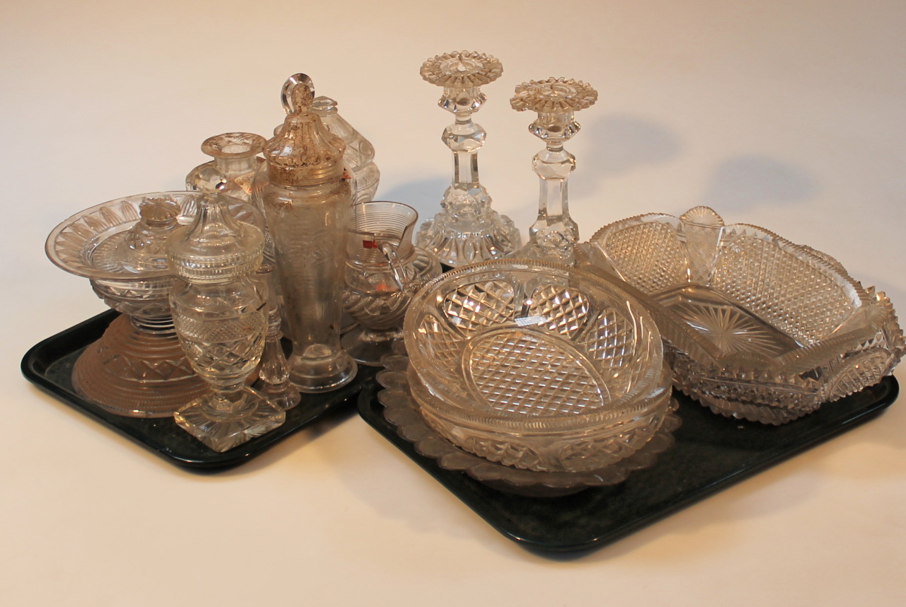 Appraisal: Various glassware to include a thC decanter with teardrop stopper