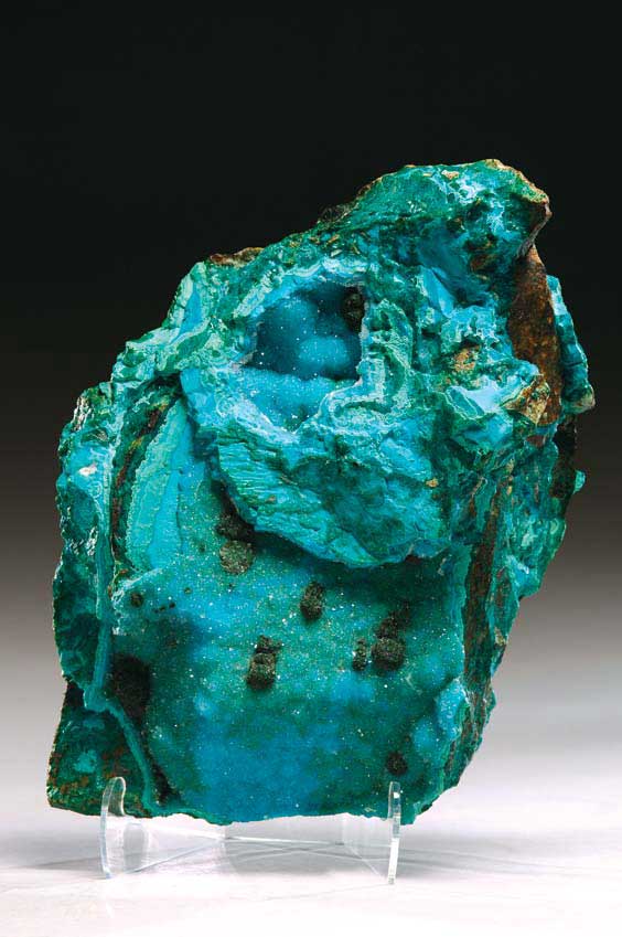 Appraisal: EXCEPTIONAL DRUZY CHRYSOCOLLA WITH MALACHITE Cyprus Bagdad Mine Baghdad Eureka