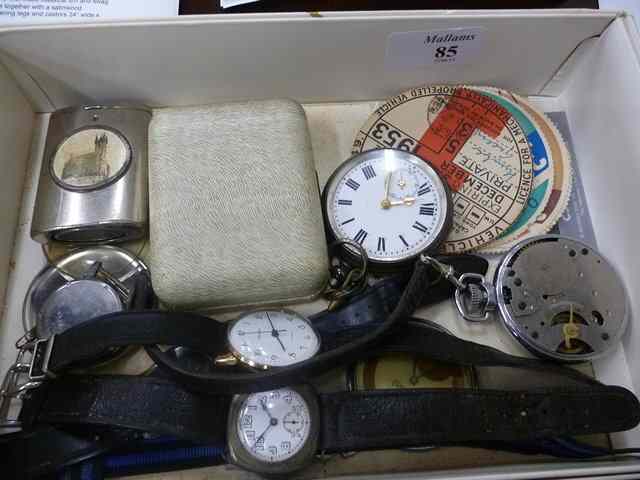 Appraisal: A SILVER POCKET WATCH together with further and wrist and