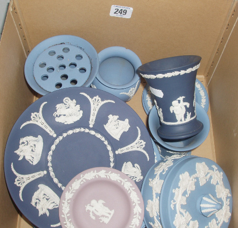 Appraisal: A Tray Of Wedgwood Blue Jasper To Include Christmas Plates