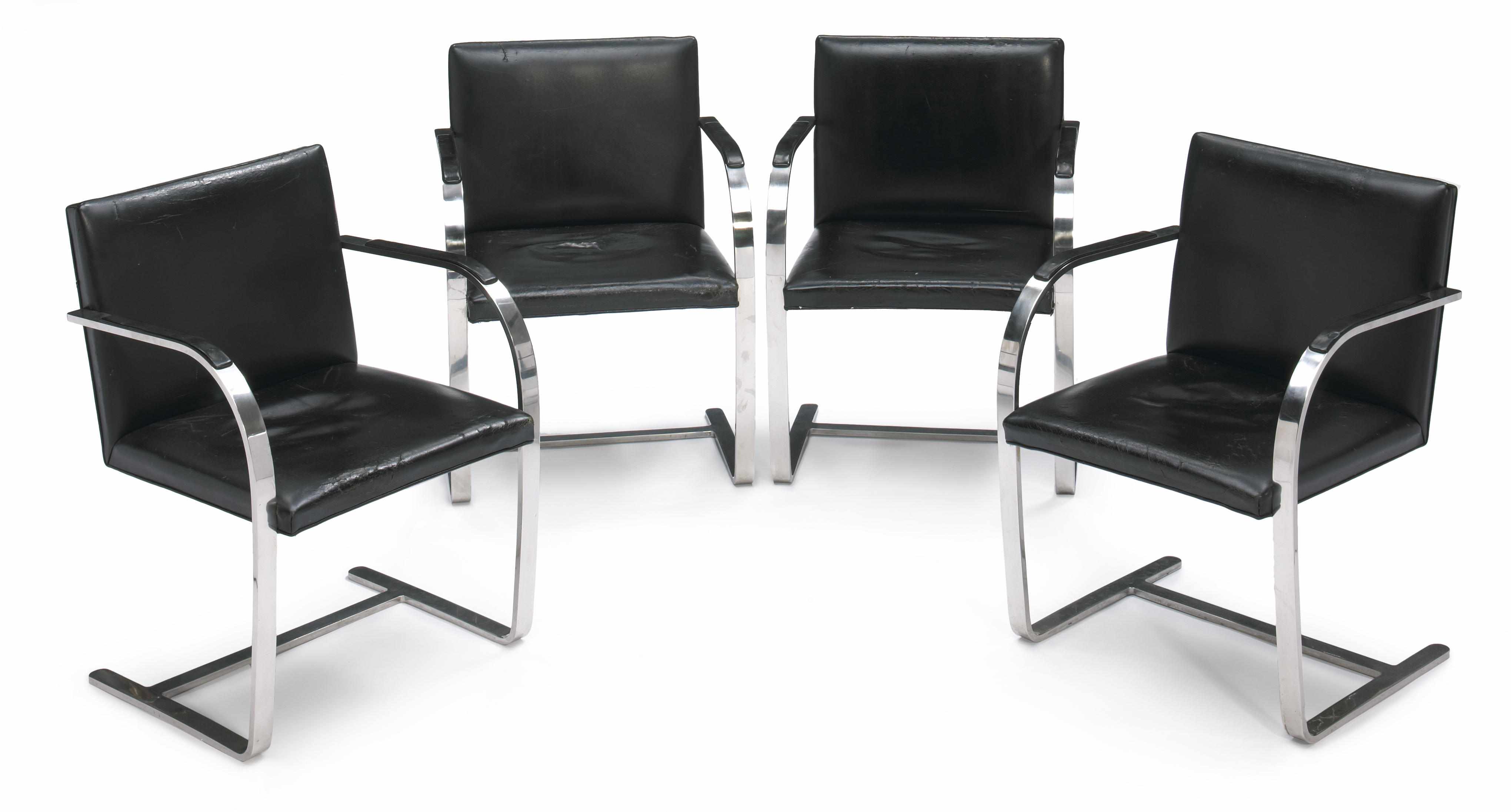 Appraisal: A set of four Ludwig Mies Van Der Rohe chromed