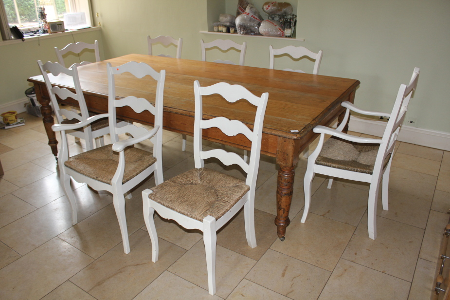 Appraisal: A Victorian and later pitch pine farmhouse table cm x