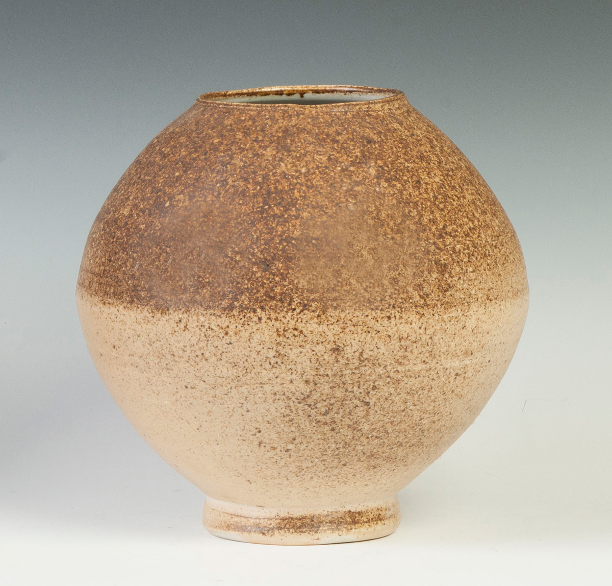 Appraisal: Alfred University Pottery Sphere Shaped Vessel with Tan Glaze Sgn