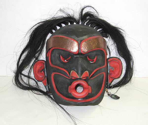 Appraisal: A Kwakiutl mask Jason Baker Alert Bay depicting Tsonoqua the