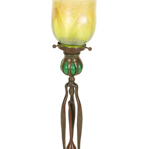 Appraisal: A Tiffany Studios Candlestick with Original Snuffer Circa favrile glass