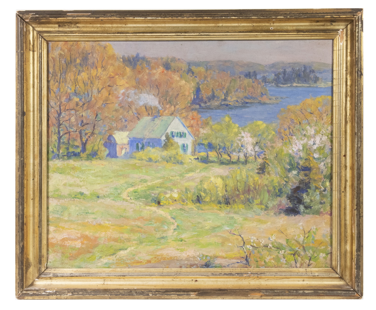 Appraisal: JOHN NICHOLS HAAPANEN MA CT - Spring depicting a house