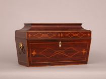 Appraisal: Regency Inlaid Tea Caddy circa Early th Century Very pretty