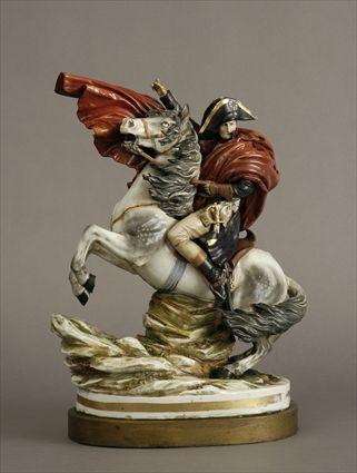 Appraisal: Continental Polychrome Porcelain Equestrian Figure of Napoleon after Jacques-Louis David