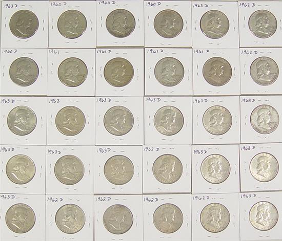 Appraisal: Group of Franklin Half Dollars Dates range - in various