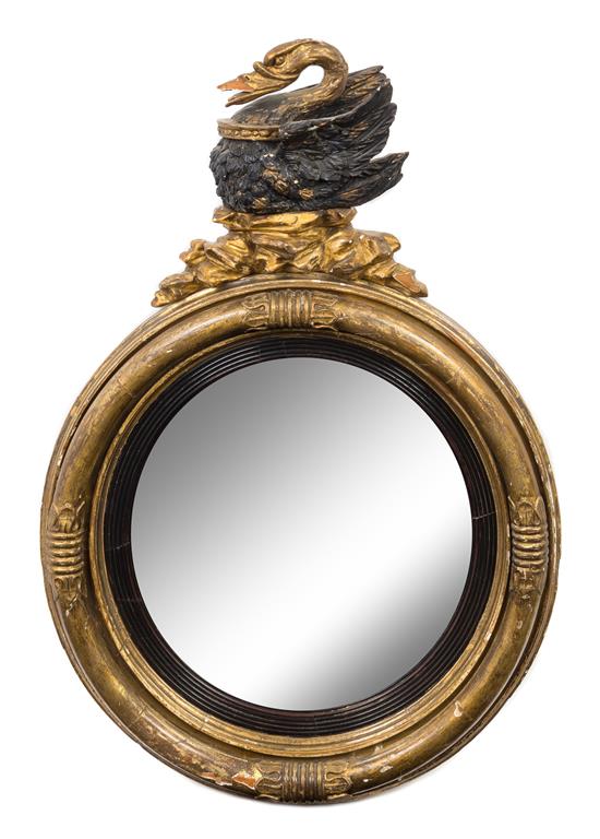 Appraisal: Sale Lot An Empire Ebonized and Parcel Gilt Bullseye Mirror