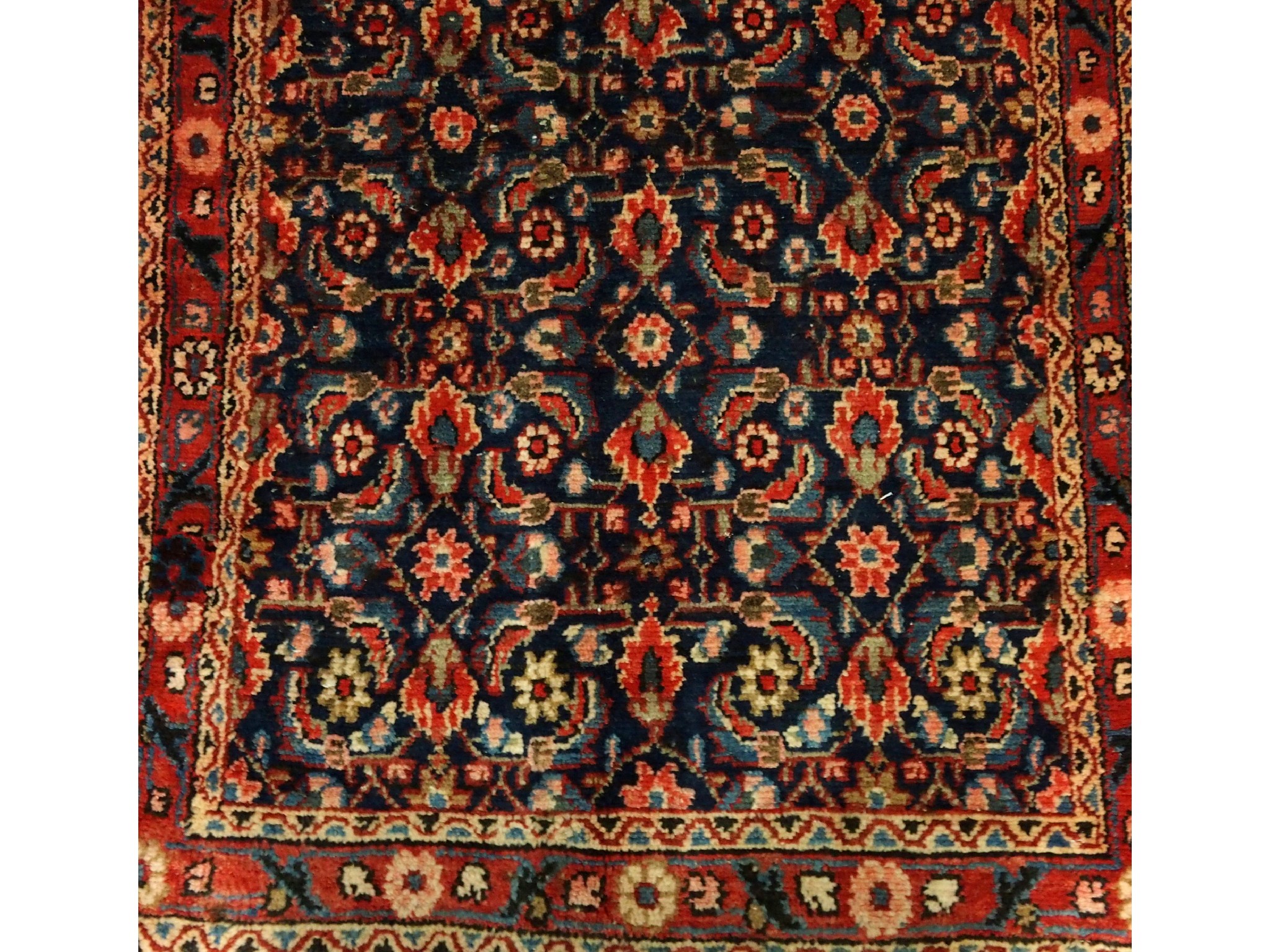 Appraisal: A Mahal runneron a red and blue ground x m