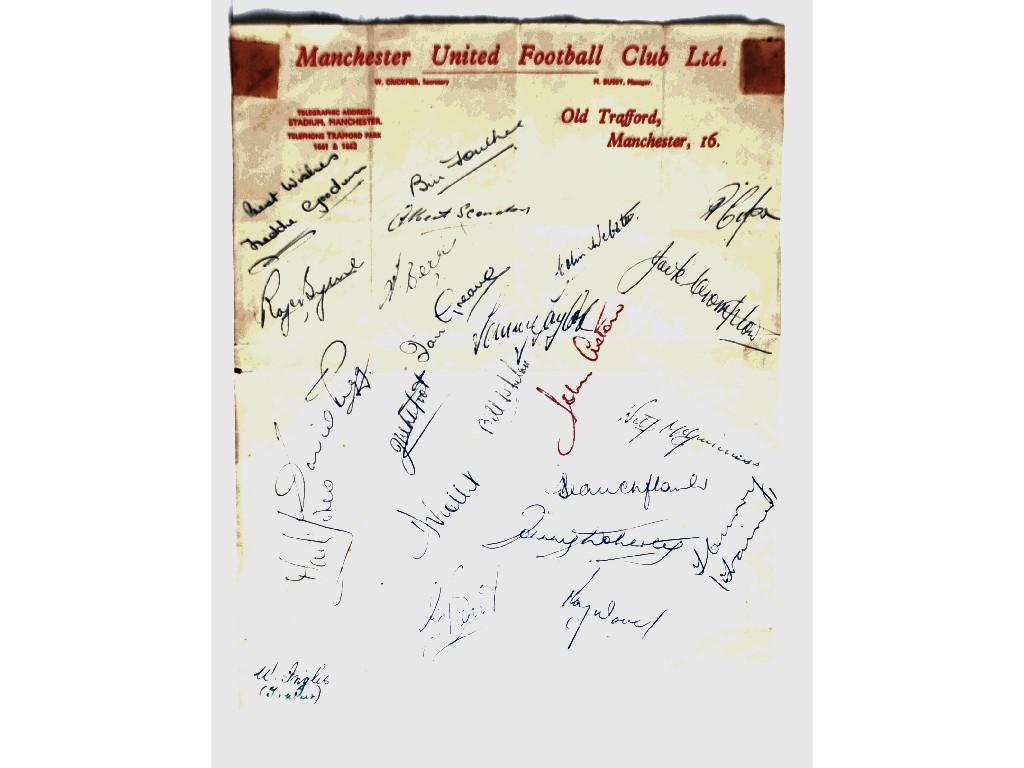 Appraisal: MANCHESTER UNITED AUTOGRAPHS FROM THE 'BUSBY BABES' Roger Byrne Tommy