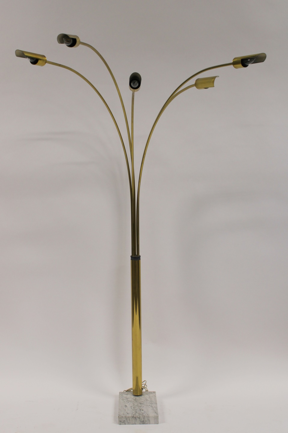 Appraisal: Seventies Brass Multi Arm Arc Lamp On a marble base