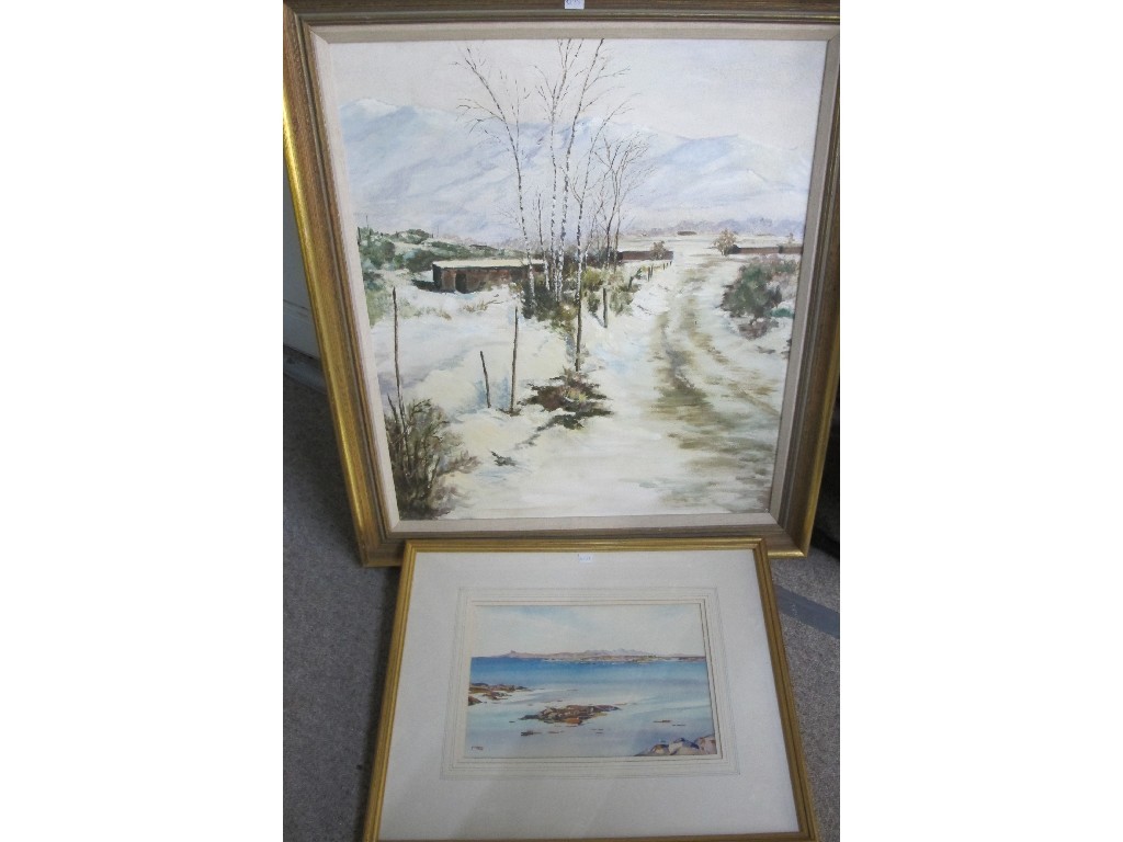 Appraisal: MOLLY ADDIS Acrylic on canvas 'Winter in New Mexico' signed