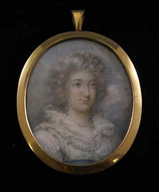 Appraisal: th C English School oil on ivory Miniature of Lady