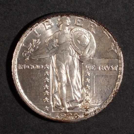 Appraisal: Four United States standing Liberty type silver quarter dollars -